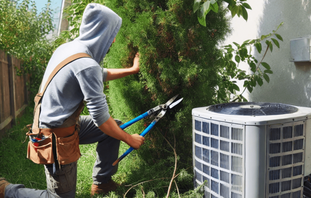 Trim Trees and Shrubs around Air Conditioner