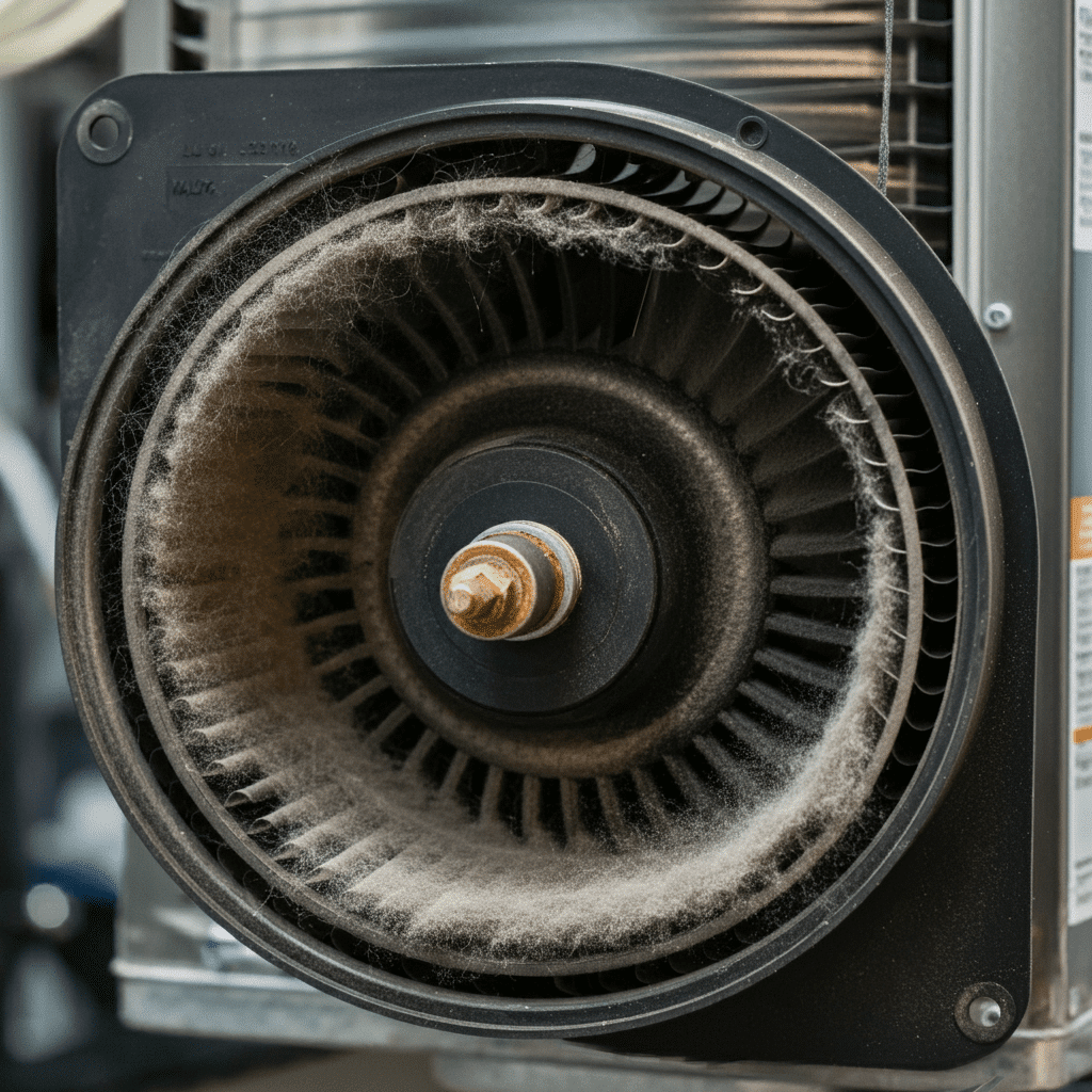 Dirty HVAC Blower Motor